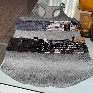 Express sequined racer back tank top